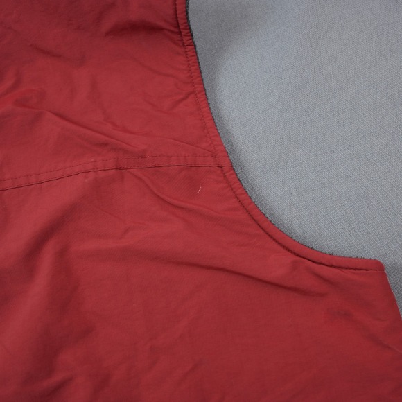 Vintage Abercrombie & Fitch Men M Vest Full Zip Reversible Red Gray Fleece - Picture 12 of 13